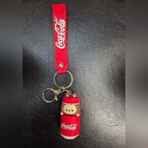 Coca-Cola Red Keychain with Labubu Bag Charm
